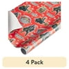 (4 pack) Plus Mark 40" Mandalorian The Child Red Christmas Wrapping Paper with Cutlines (60 Sq. ft., 1-Roll)
