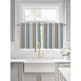 thumbnail image 2 of Half Window Curtains 24 Inches Long, Blue Brown Beige Window Treatment Curtain Drapes, Boho Farmhouse Abstract Stripes Art Short Curtains Tiers for Kitchen Over Sink, 27.5"x24", 2 Panels, 2 of 7