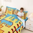 thumbnail image 3 of Erosebridal Light Blue Dripping Baseball Stitch & Waffle Letter E Graphic Queen Sheet Sets 4 Pieces, Alphabet Graphic Bed Set for Boys And Girls Kids,Ultra Soft Home Decor, 3 of 5