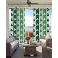 thumbnail image 3 of St. Patrick's Day Blackout Curtains 45 Inches Long, Kitchen Black Out Window Treatments, Green Irish Lucky Clovers Stripes Thermal Insulated Lined Drapes for Small Window with Grommet 42"x45", 3 of 8