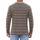 thumbnail image 3 of Camisetas Henley de Rayas de Colores Contrastantes de Manga Larga Casual para Hombre XL Marrón Oscuro, 3 of 6