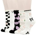 thumbnail image 1 of Benefeet Sox Calcetines con volantes para mujer Lindos calcetines de algodón para la tripulación Calcetines de vestir holgados con volantes Calcetines altos hasta el tobillo con dobladillo c, 1 of 5