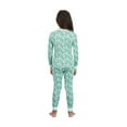 thumbnail image 7 of Sleep On It Girls 2-Piece Super Soft Jersey Snug-Fit Pajama Set - Floral, Turquoise & White, Size 4, 7 of 7