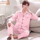 thumbnail image 1 of Pijamas de primavera y otoño para hombre, de manga larga, de seda fina, para verano, para jóvenes, para el hogar, traje de seda, talla grande, 1 of 6
