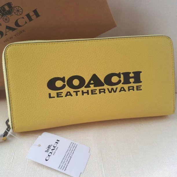 Cartera Coach De Cuero Para Mujer Larga Con Cremallera Para Hombre