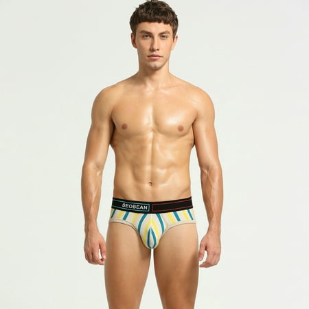 Gubotare Boxer Brief For Men Men s Briefs Breathable Comfortable Mesh Underwear Yellow XL
