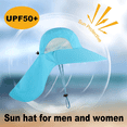thumbnail image 4 of Hat circumference 55-60cm outdoor men and women sunscreen, sunshade, breathable fishing hat - Sky blue, 4 of 5