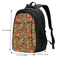 thumbnail image 5 of Wukai Hippie Peace Love Travel Laptop Backpack: Business Water-Resistant Bag with USB Charging Port, Ideal College Backpack for Men & Women, 5 of 6
