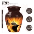 thumbnail image 2 of JAGASY Yacht Funeral Urn for Ashes Adult Male, Brown Small Urns for Ashes Keepsake, City Lights Decorative Urns for Daughter, Sea Water Memorial Cremation Urn for Son, (3 Inch), 2 of 7