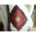 thumbnail image 2 of Thomas Collection Burgundy Olive Embroidered Linen Geometric Pillow - 11161, 2 of 5