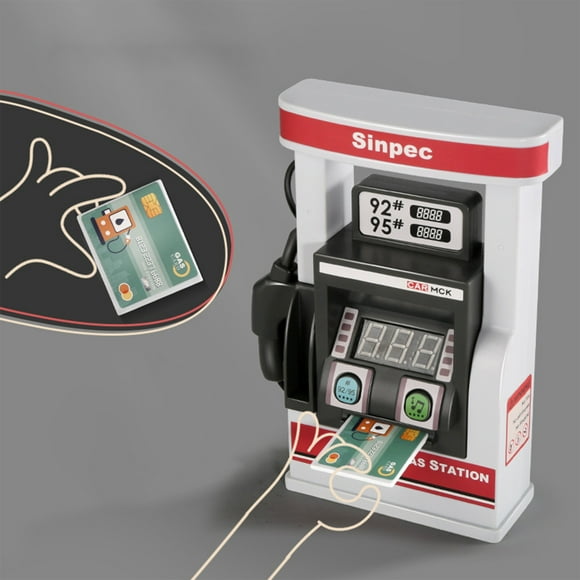 Werulen Clearance Under $5 ! Vaguely Real Gas Station Simulation Toys for Boys and Girls Voice Prompt Card Digital Display Miniature Gas Station Model Early Education Toy