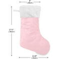 thumbnail image 2 of Pink 18\u201dLarge Christmas Stocking for Christmas Decorations Xmas Fireplace Hanging Stockings with Plush Fur Decoration Stockings for Party Xmas Home Decor Family Holiday Stairs Gifts, 2 of 6