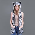 thumbnail image 2 of Aoochasliy Winter Scarves for Women Clearance Male Female Faux Animal Hood Cap Mittens Ears Cartoon Hat Gloves Scarf Pocket, 2 of 6