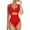 Red, variant on Cqxid525 Clearance One Piece Swimsuit Women Women's Spring/Summer Solid Color V Neck High Waisted