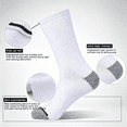 thumbnail image 3 of Lohol 6Pack Unisex 100% Cotton Moisture Wicking Cushion Crew Socks (White), 3 of 5