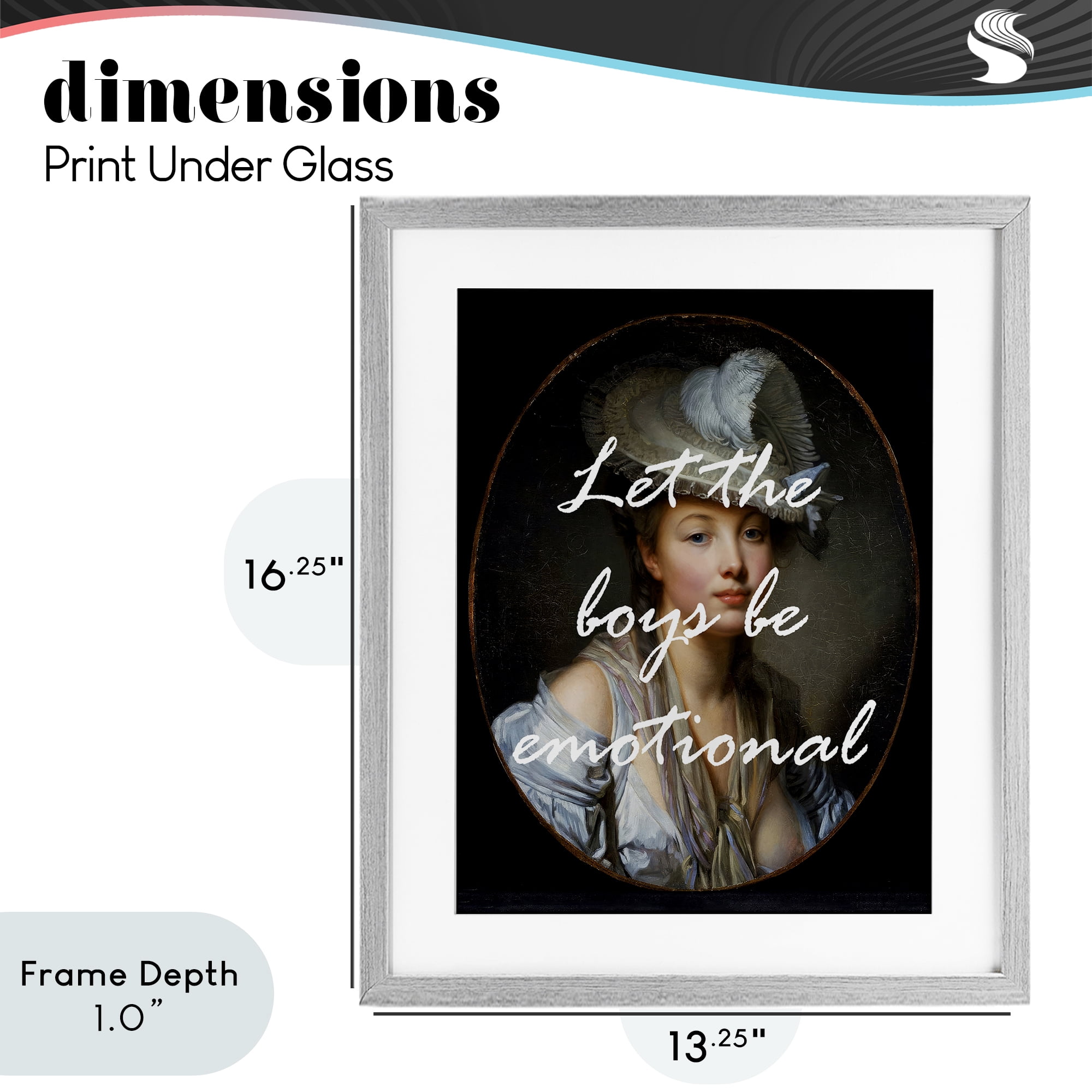 Stupell Industries Let The Boys Be Emotional Gray Framed Print Under Glass, design by Tina LeCour