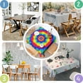thumbnail image 4 of Rainbow Tie Dye Mandala Pattern Square Tablecloth,Waterproof Square Table Cover,Wipeable Spillproof Washable Table Cover for Home Kitchen Party Decor 42"X42"(107x107cm), 4 of 6