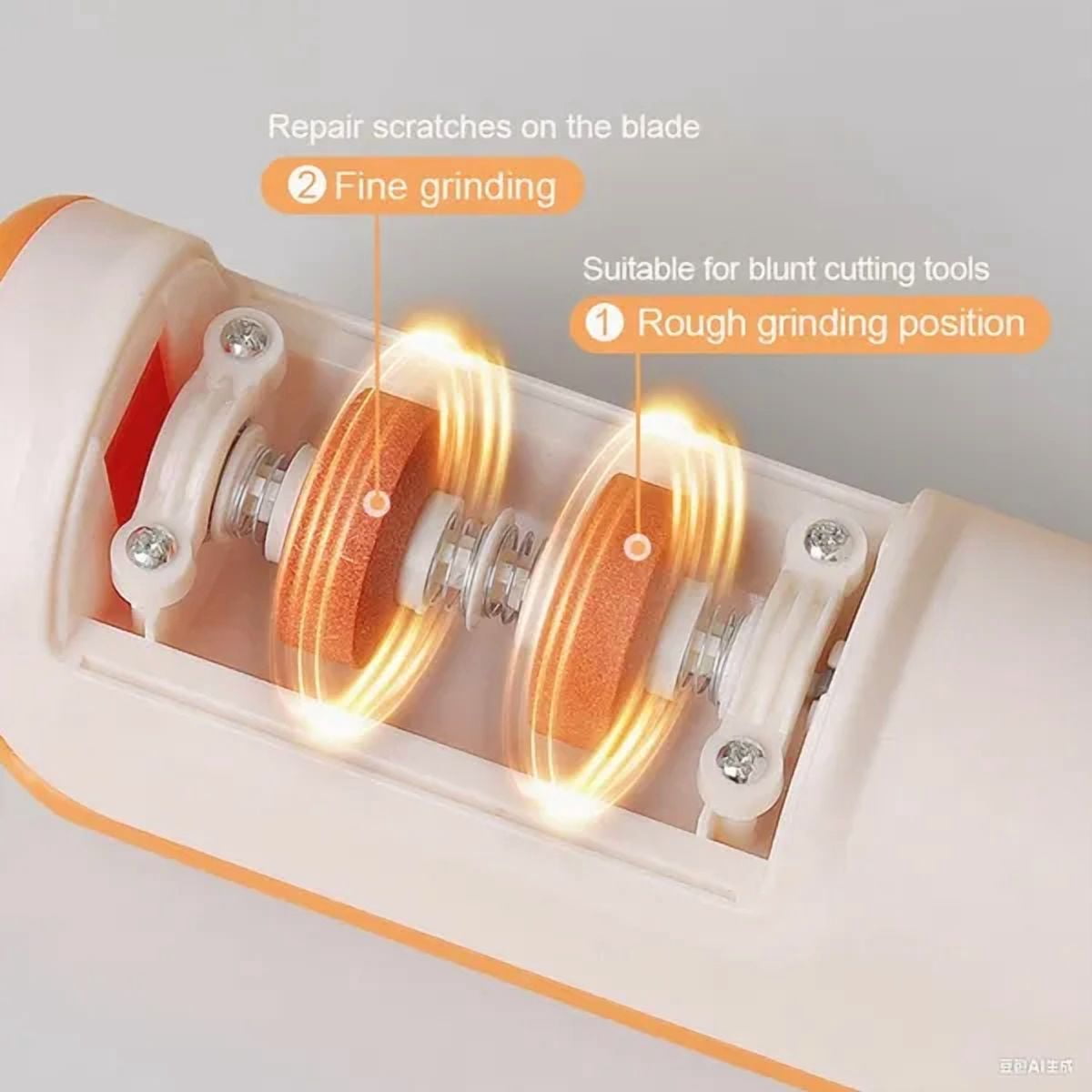 Rechargeable Electric knife sharpener, Professional 2-Stages Knife Sharpener, Fast and Precise Sharpening with Diamond Abrasive Wheels, Safe and Easy to Use for Knife grinding and polishing