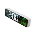 thumbnail image 1 of Graflsoa White LED Digital Clock with Date, Temperature, Music Alarm, USB Powered, Built-in Button Battery, Compact Design, 1 of 6