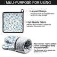thumbnail image 7 of Lightblue Daisy Flower Green Stems Pattern Kitchen Oven Mitt and Pot Holder Sets 2 Pcs for Baking, Cooking and Grilling, Heat Resistant Up To 392 °F, 7 of 7