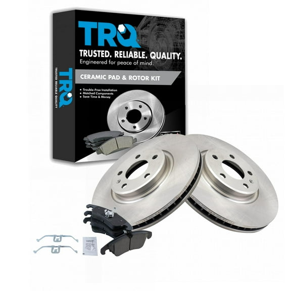 TRQ Front Premium Posi Ceramic Disc Brake Pads & Rotors Kit Fits Select Audi