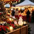 thumbnail image 7 of Solar Snowman Christmas Garden Stake Metal Outdoor Holiday Yard Decor with Warm LED Lantern for Lawn Pathway Winter Xmas Gift 32.08In, 7 of 7
