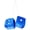 Blue, variant on Car Mirror Hanging Dice, 1 Pair Retro Square Plush Dice with Dots, Cute Interior Ornament