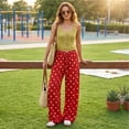 thumbnail image 6 of Women's Cotton Linen Polka Dots Loose Fit Pants Wide Leg Baggy Fall Jeans | Jeans for Women, Mid Waist Denim, Pants with Pocket, Fall Clothes, Y2k, Straight Leg, 6 of 7
