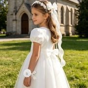Decorland Bow Alligator Hair Clips, White, 1 Count