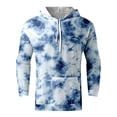 thumbnail image 4 of Bjutir Mens Hoodie Sweatshirts Sports Hooded Tie Dye Printed Long Sleeved Sweatshirt Pullover Tops Blue, 4 of 7