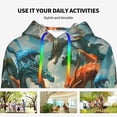 thumbnail image 4 of Lsque Red Blue Dragon Battle Epic Pattern Casual Women's Hoodie,Hooded Sweatshirt with Kangaroo Pocket,Pullover Hoodie with Eye-catching Drawstrings-Large, 4 of 7