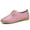 Pink, variant on huanledash Vintage Women Faux Leather Shoes Round Closed Toe Lace-up Anti Skid Loafers