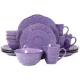 thumbnail image 1 of Elama Bouleau Rustique 16 Pièces Vaisselle en Grès Set en Violet, (EL-RUSTICBIRCH), 1 of 15