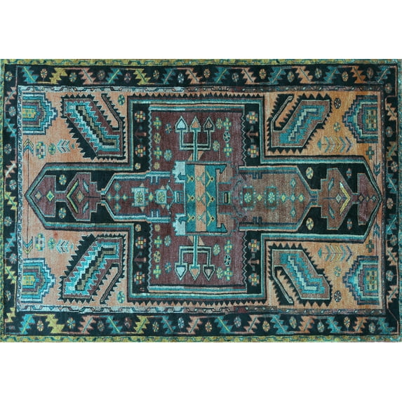 Ahgly Company Indoor Rectangle Persian Light Blue Traditional Area Rugs, 6' x 9'