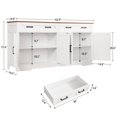 thumbnail image 4 of Buffet Cabinet with Storage and Drawers, 63" Large Sideboard Buffet Cabinet with Adjustable Shelves and Doors, Modern Farmhouse Coffee Bar for Kitchen, Dining Room, White, 4 of 8