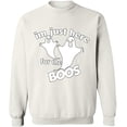 thumbnail image 2 of OXI Crewneck Sweatshirt - I'm Just Here For The Boos, Basic Casual Sweatshirts for Men's and Women Fleece Sweatshirt Long Sleeve - White Small, 2 of 2