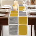 thumbnail image 3 of Table Runners 72 Inches Long Dress Scarves, Yellow Farmhouse Kitchen/Dining Table Runner, Coffee Tablerunners, Modern Painting Farmhouse Striped Abstract Art 16x72 Inch, 3 of 9