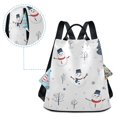 thumbnail image 5 of FORMRS Women's Travel Backpack Purse Anti-theft Hidden Pockets Casual Shoulder Bag, Blue Cartoon Snowmen, 5 of 7