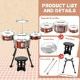 thumbnail image 3 of Batería para niños TWFRIC Jazz Drums con taburete para niños de 3 a 5 años, 3 of 7