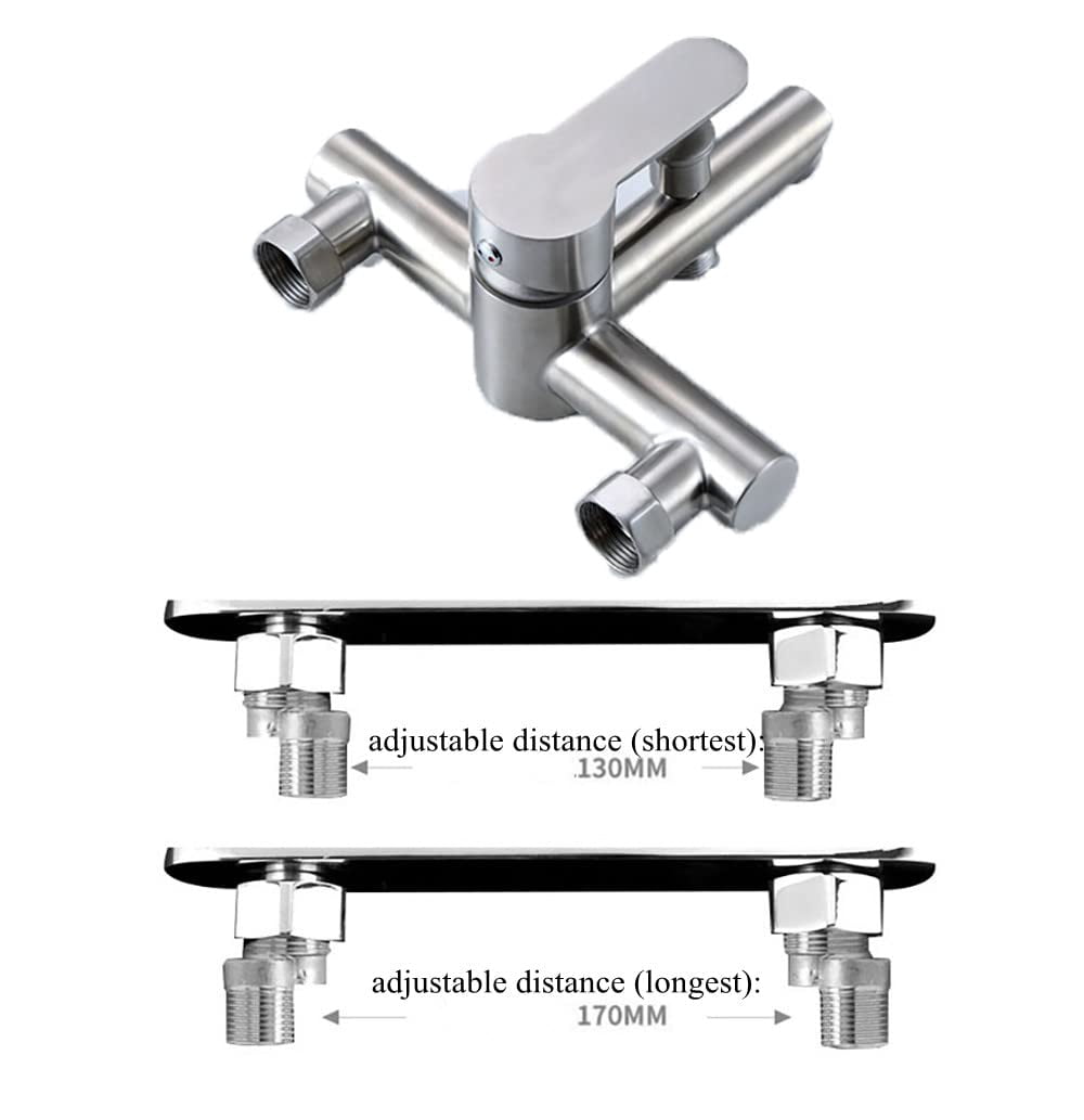 Stainless Steel Wall Mounted Tub Faucet High Flow Bathroom Shower Mixer Faucets