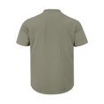 thumbnail image 6 of New Mens Short Sleeve T Shirts Solid Color Stand Up Collar Shirt Summer Trendy Breathable Loose Youth Basic Cotton Top Male Cotton And Linen Casual Shirts Army Green 2XL, 6 of 6