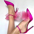 thumbnail image 2 of Tacones con lazo alto para mujer, sandalias con punta en pico, boca poco profunda, estilete, sexys, con correa de una palabra, sandalias de moda para mujer-39 yardas, 2 of 5