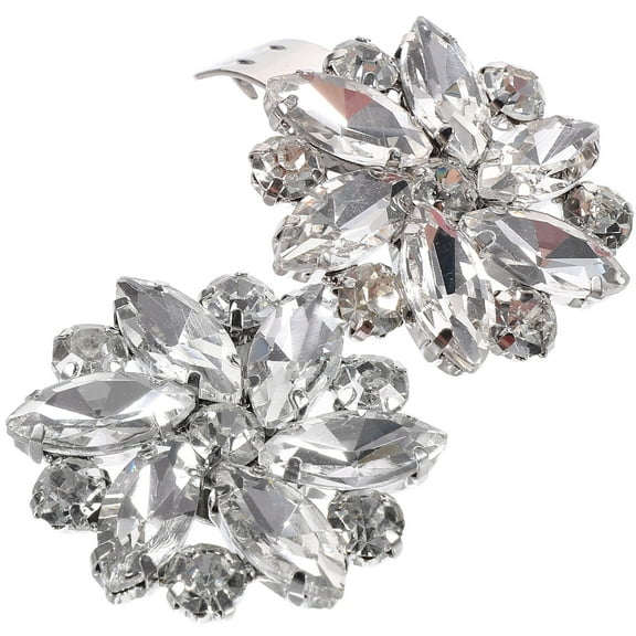 Amosfun Crystal Flower Shoe Clips, 2 Pieces Removable Decorative Buckles for Women’s Special Occasion Footwear Accessories