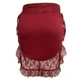 thumbnail image 3 of EIMELI Women Bodycon Skirt High Waist Drawstring Ruffle Pleated Irregular Lace Hem Fairy Grunge Vintage Retro Long Skirt, 3 of 6