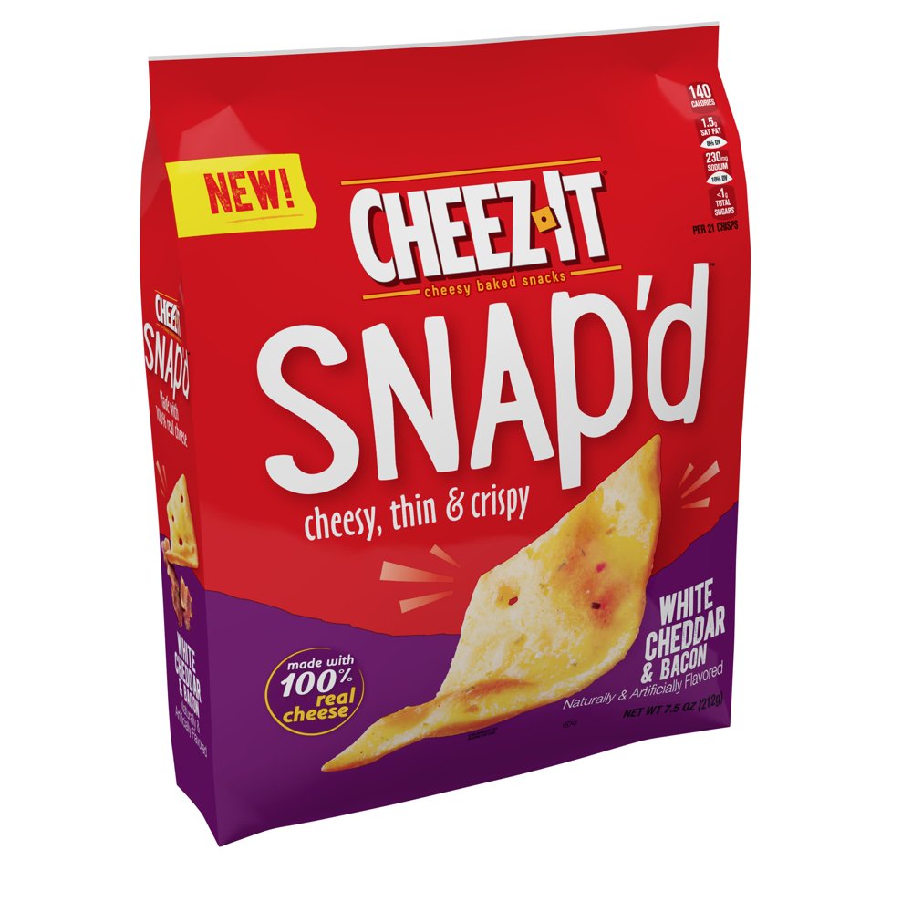 CheezIt Cheesy Baked Snacks, White Cheddar and Bacon, 7.5 Oz Walmart