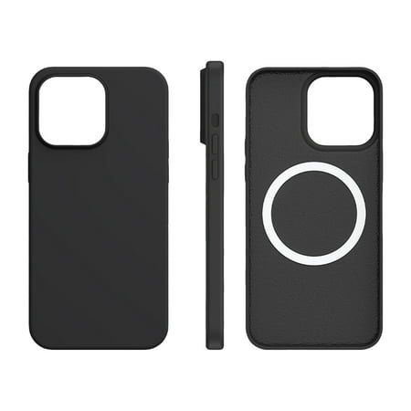 Dteck for iPhone 14 Case, iPhone 14 Magnetic Case, Compatible with MagSafe, Ultra Slim Liquid Silicone Case Shockproof Anti-Scratch Soft Microfiber Lining,Black