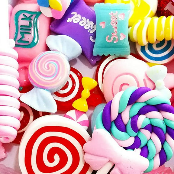 HAOAN Resin Fake Candy Set Mixed Assorted Sweets Making Supplies for DIY Craft Making and Ornament Scrapbooking