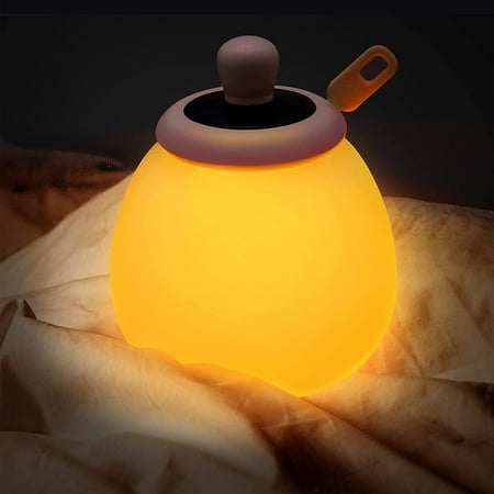 

Amber/White Night Light for Kids Silicone Baby Lamp for Breastfeeding Rechargeable Baby Night Light Touch Control&Tap Control(Pink)