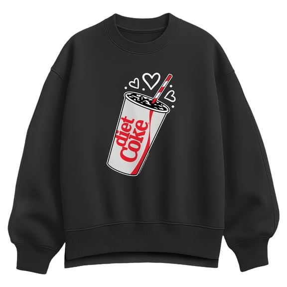 Coca-Cola - Diet Coke Heart Bubbles - Women's Oversized Fleece Crew Sweatshirt
