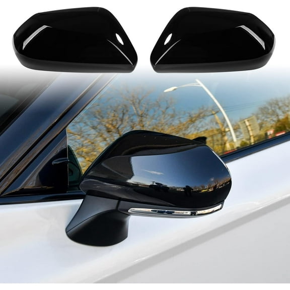 Compatible with Toyota Camry 2025 2024 2023 2022 2021 2020 2019 2018 Accessories Car Exterior Door Side Rearview Mirror Guard Cover Trim Caps -Glossy Black
